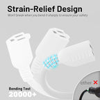 16/3 White Indoor Outdoor Extension Cord 6 Ft 2 Pack Waterproof, Heavy Duty Extension Cord with 3 Prong Grounded Plug,13A 1625W 16AWG SJTW, Flexible Weatherproof Power Cable