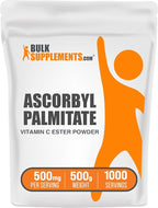 BulkSupplements.com Ascorbyl Palmitate Powder - Vitamin C Ester, Ascorbyl Palmitate 500mg - Vitamin C Supplement, Gluten Free, 500mg per Serving, 500g (1.1 lbs) (Pack of 1)