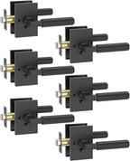 Asidrama 6 Pack Black Privacy Door Handles, Door Lever with Door Knobs Indoor for Bedroom or Bathroom, Heavy Duty Door Handles Interior with Locks for Left Right Sided Doors