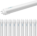 T8 LED Tube Light Bulbs 4 Foot 20W 40W Equivalent, 4000K Natural White 2000LM, T8 T10 T12 Fluorescent Replacement, Dual-end Powered Ballast Bypass, Frosted Cover ETL Listed for Shop 10-Pack