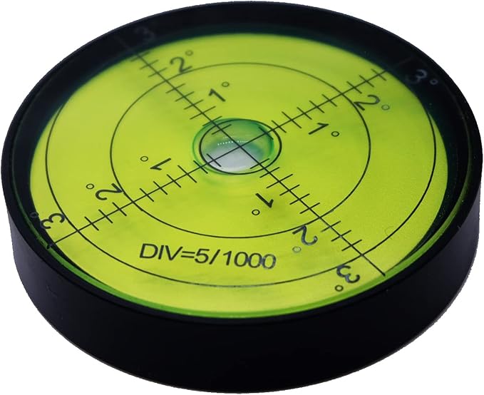 Aluminium High Precision Horizontal Leveler Bubble Level Tool Circle Round 2.4 Inch 60mm (Black,Green)
