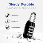 4 Digit Combination Lock Outdoor Padlock for School Gym Locker Outdoor Waterproof Padlock for School Gym Locker, Storage Unit,Garages, Sports Locker, Toolbox, Hasp Storage (2 Pack Black)