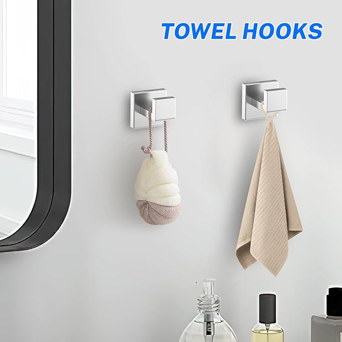Brushed Nickel Bathroom Hardware Accessories Set 10-Piece Brushed Towel Bar Set Bath Towel Holder Set Stainless Steel Wall Mounted Towel Rack Set,23.6 in