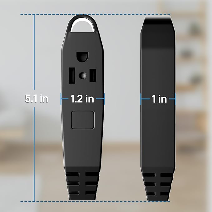 K KASONIC - 25-Feet 3 Outlet Extension Cord, UL Listed, 16/3 SJTW 3-Wire Grounded, 13 Amp 125 V 1625 Watts, Multi-Outlet Indoor/Outdoor Use, Black