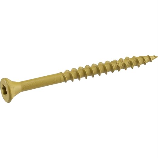 Deck Plus 1-5/8 Inch Epoxy Coated Exterior Wood and Fence Screws #8 x 1-5/8" Torx/Star Drive Included Coarse Thread, Outdoor Rust Resistant Decking Screw, Tan, 5 lb Box, 735 Pieces | 48412