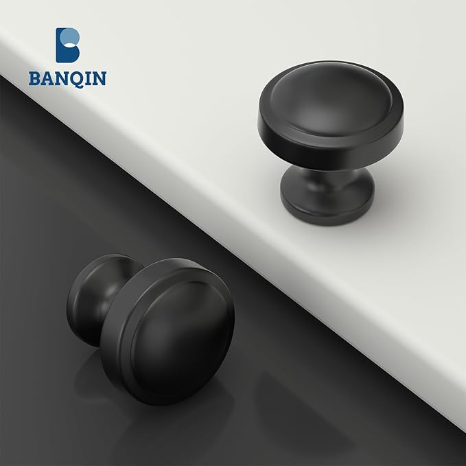 30 Pack Black Cabinet Knobs Kitchen Cabinet Knobs Black Kitchen Hardware for Dresser Drawers，Aluminum Alloy