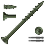 #8 x 2 Inch Deck Screws (510Pcs) 4lb. Exterior Wood Screws. Carbon Steel, Green, Flat Head, Rust Resistant epoxy Coated, with T25 Star Bit