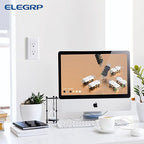 ELEGRP Decorator Wall Receptacle Outlet, Tamper Resistant 15A 125V Standard Electrical Wall Outlet, Residential Grade, Self-grounding, with Screwless Wall Plate, UL (50 Pack, Glossy White)