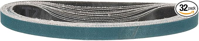 1/2 x 18 Inch Sanding Belt, 32 Pcs 240 Grit Zirconia Knife Sharpener Belts Work Sharpening for Belt Sander Knife Carving Tool Metal Working