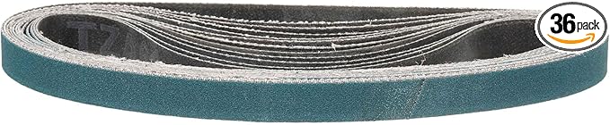 1/2 x 18 Inch Sanding Belt, 36 Pcs 240 Grit Zirconia Knife Sharpener Belts Work Sharpening for Belt Sander Knife Carving Tool Metal Working
