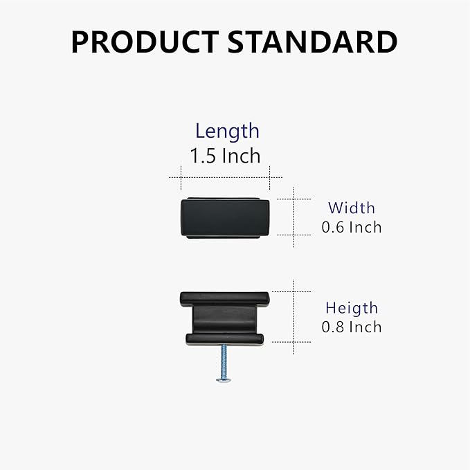 10 Pack Kitchen Cabinet Knobs, Matte Black Dresser Drawer Knobs and Pulls for Bathroom Cabinets