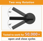 Amerdeco 3 Pack Matte Black Passage Door Handles,Heavy Duty Non-Locking Door Lever for Hall, Closet,Office Area, Shopping Malls AM0016