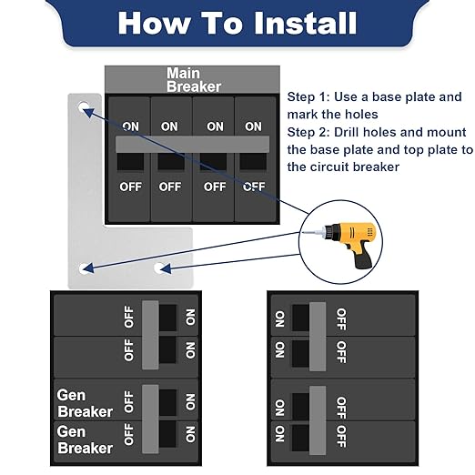 Generator Interlock Kit for ITE, Siemens, Gould, and Murray 150-200 Amp Panels,1 1/4 Inch Breaker Spacing, Safe & Easy Home Generator Connection(ITE-200A)