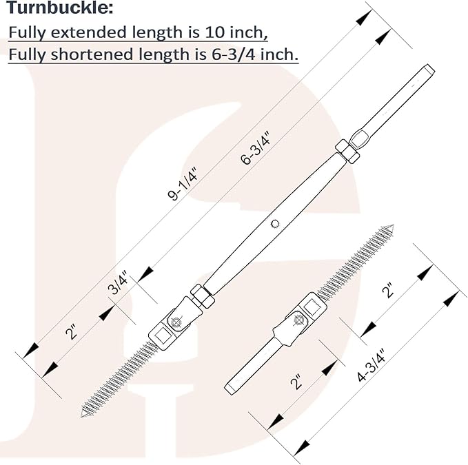 1/8 inch T316 Stainless Steel Adjustable Angle Single-Screw Cable Railing Kit/Hardware for Wood Posts，Marine Grade (2 Pairs)