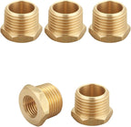 1/2 Inch NPT Male x 1/4 Inch NPT Female Brass Pipe Fitting, Hex Bushing, Reducer Adapter (10 Piece)