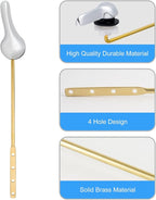 iFealClear 2-Pack Toilet Handle Kit, Universal Front-Mount Flush Lever Replacement, Solid Brass Trip Lever (Chrome)