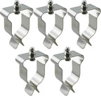 TAODAN 5PCS Silver Stainless Steel Basement Window Well Cover Spring Clips 1.57x2.36inch Exterior Patio Hardware Mounting Retaining Part