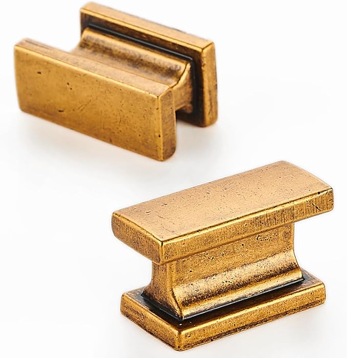 10 Pack Kitchen Cabinet Knobs, Antique Brass Dresser Drawer Knobs and Pulls for Bathroom Cabinets