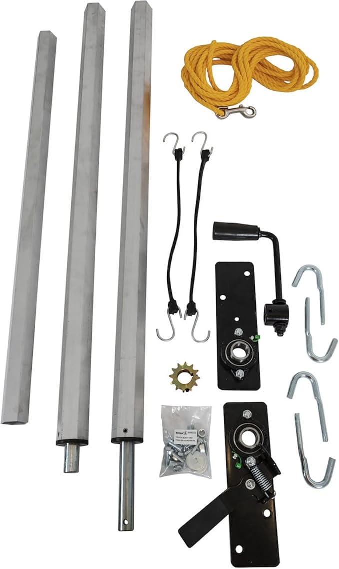 Buyers Products DTR7518 Aluminum Tarp System With Mesh Tarp, 7-1/2 ft. x 18 ft, Dump Body & Trailer Tarp Kit