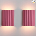 Pink Gypsum Modern LED Wall Sconces Wall Lighting Set of 2, Indoor Hardwired Walls Mount Light Fixtures Up Down Lamp for Hallway Bedroom Living Room Dining Room【Bulbs Included】