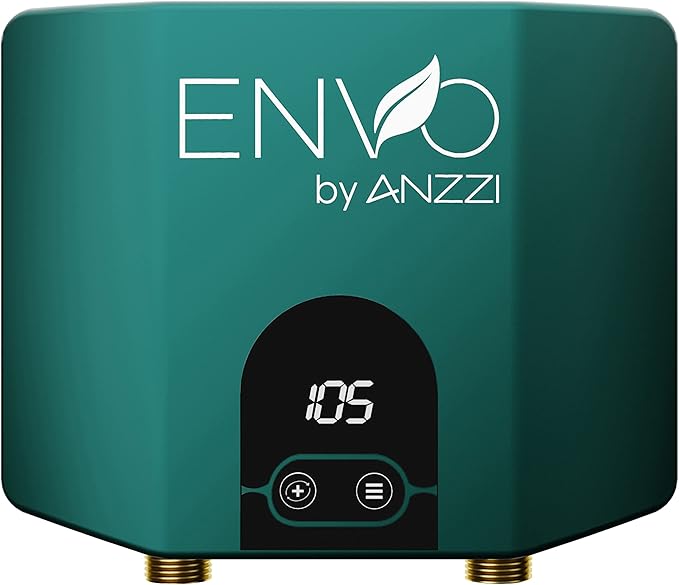 ANZZI Envo ANZZI Electric Tankless Water Heater 3.5 KW at 120 Volts, Small Enough to Install Anywhere - For for any bathroom sink or kitchen sink (WH-AZ035-M1)
