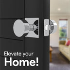 Mega Handles SUANA Passage Door Knob for Hallway, Closet and Bathroom, Reversible Heavy Duty Design Door Knobs, Fits All Standard Door Sizes, Screws Included - Polished Chrome (1 Pack)