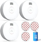 SITERWELL Smoke Detector, Smoke Detector 10 Year Battery with Photoelectric Sensor, Fire Alarm with Low Battery and Fault Warning for House and Bedroom, UL217-9th Listed, GS525A, 3 Packs