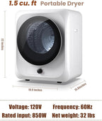 Auertech Portable Washer and Dryer Combo Set, 18 lbs Fully Automatic Washing Machine, 1.5CuFt Portable Dryers, Compact Washer and Dryer for Apartment, RV, Dorm