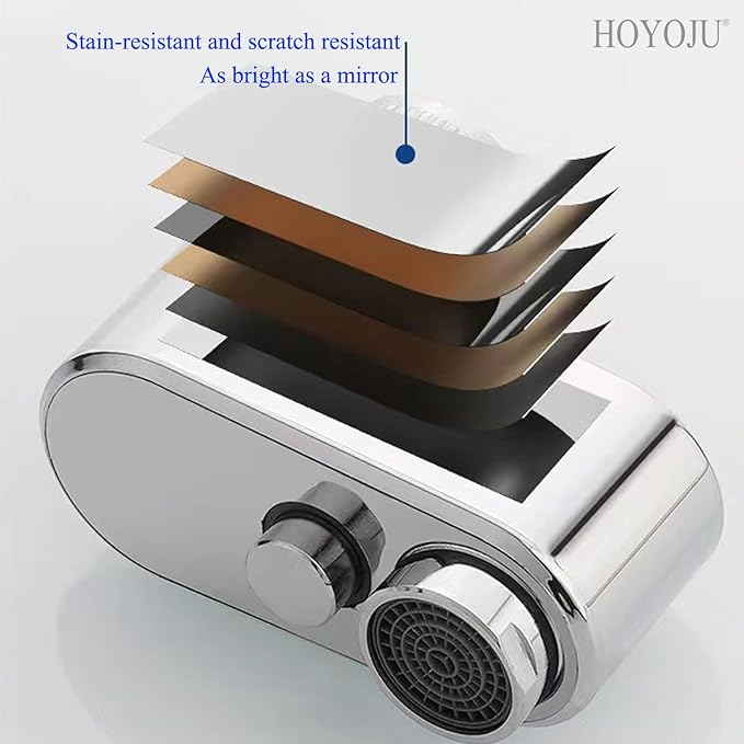 Splash Protector 1080°Universal Rotation Female Faucet Aerator with Up and Down Water Outlet for Dual-function,Universal Bathroom Rotatable Tap Nozzle Kitchen Sink Aerator Chrome Finished