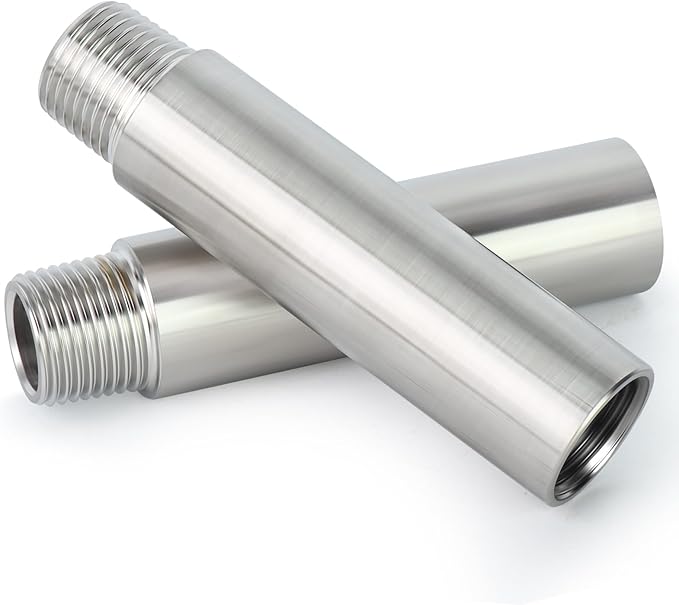 TAISHER 4PCS Stainless Steel Pipe Fittings, 1/4" NPT Male x 1/4" NPT Female Threaded, 4" Length Nipple Cast Pipe