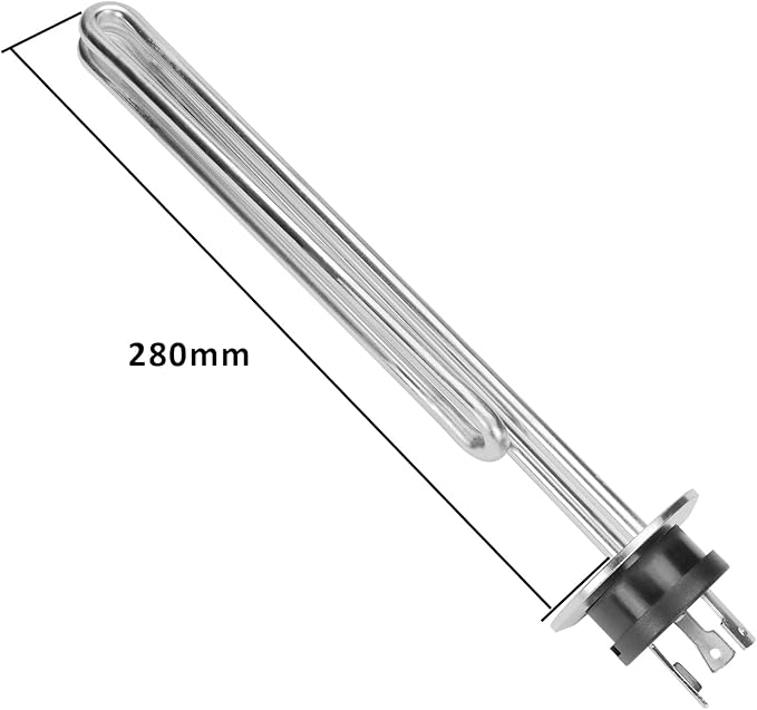 DERNORD 240V 4500W Tri-clamp Foldback Heating Element Stainless Steel Immersion Water Heater with 3-Wire Electrical Locking Plug (2 Inch Tri clamp)