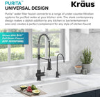 KRAUS® Purita™ Single Handle Drinking Water Filter Faucet for Reverse Osmosis or Water Filtration System in Spot-Free Stainless Steel/Matte Black, FF-100SFSMB