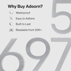 Adoorn 4 Inch Mailbox Numbers - Number 0, Silver Color, Each Sold Individually, Premium Metal Self Stick Address Numbers, Weatherproof Mailbox Numbers for Outside