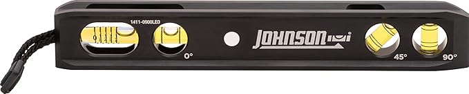 Johnson Level & Tool 1411-0900LED 9" Magnetic LED Billet Torpedo Level