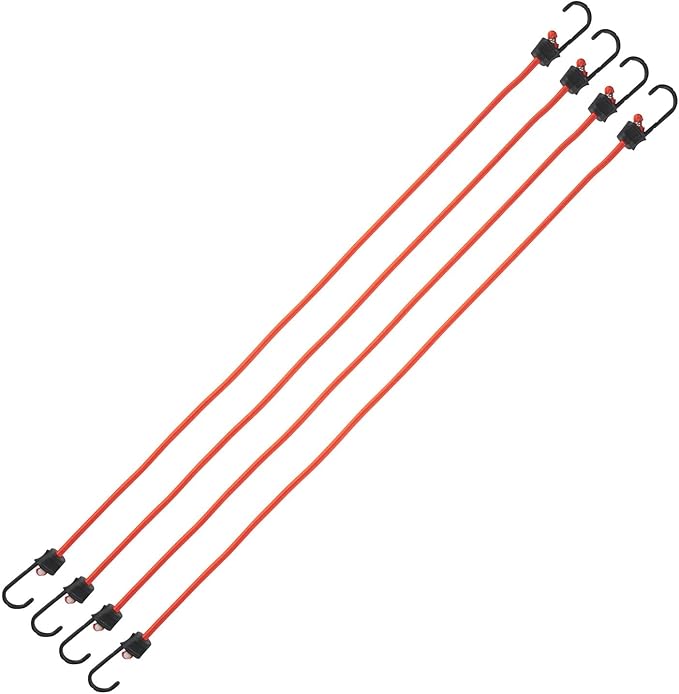 Keeper - 36” Bungee Cord with SST Hooks, 4 Pack - UV And Weather-Resistant