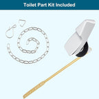 Universal Front Mount Metal Toilet Handle Replacement Kit Compatible with American Standard/Mansfield/Gerber/TOTO/Kohler Toilet, Toilet Tank Flusher Lever with Flapper Chain, Chrome