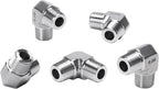 90 Degree Street Elbow - 3/8" NPT Male to 3/8" NPT Male Stainless Steel 304 Heavy Duty Forged Barstock Street Elbow Adapter Pipe Fitting (pack of 5)