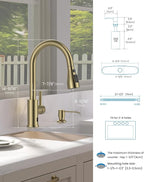 APPASO Touchless Kitchen Faucets Gold, Brushed Gold Kitchen Faucet Touchless, Touchless Kitchen Faucet with Pull-Down Sprayer and Soap Dispenser, Stainless Hands Free Faucet for Kitchen Sink 2-4 Hole