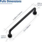 JOY DECOR Cabinet Pulls – 5 Inch Hole Center, Matte Black, 10 Pack, Zinc Alloy Cabinet Handles for Drawers & Cupboard – Vintage Style Hardware for Kitchen, Bathroom, Dresser, Furniture Makeover