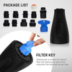 Kitchen Faucet Head Replacement - Pull Down Sprayer for Moen, Delta 3-Function Sink Faucet Head with 9 Nozzles - Kitchen Sink Sprayer Head Replacement Matte Black.