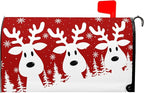Kawani Merry Christmas Mailbox Cover - Red Deer Snowflake Magnetic Standard Size 21x18 Inch Winter Xmas Holiday Decorative Post Letter Box Cover for Garden Yard Decor
