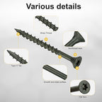 Wood Screws #8 x 2’’, T25 Star Torx Drive Flat Head Deck Screws, Green, 127Pcs (1lb)