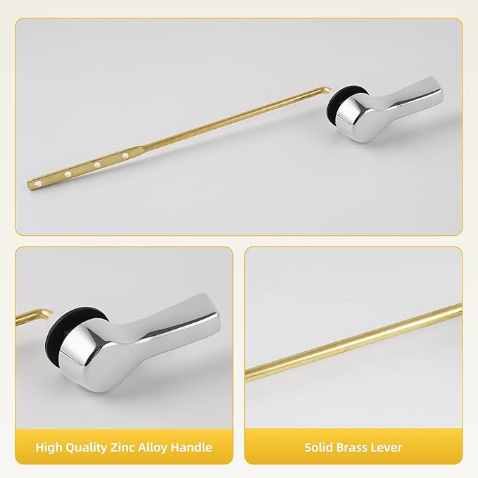 iFealClear Universal Metal Toilet Handle Replacement Kit, Front Mount Toilet Flush Handle Replacement Compatible with Kohler, American Standard, TOTO, Mansfield, Solid Brass, Chrome