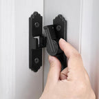 2 Packs 90 Degree Black Barn Door Lock, Flip Gate Latch with Handle, Heavy Sliding Door Latches, Door Security Sliding Latch Lock for Cabinets, Bathroom, Garden, Window, Garage