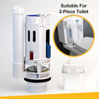 KERDE 2-Inch Automatic Toilet Flusher Dual Flush Valve with Button, Toilet Repair Kit, Toilet Tank Parts Replacement for 2-Piece Toilet，toilet fill valve，(10.7in-12.7in）2F-29
