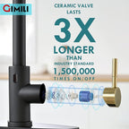 GIMILI Black and Gold Touchless Kitchen Faucet with AC Adapter, Smart Motion Sensor Hands Free Single Handle Kitchen Sink Faucet with Pull Down Sprayer