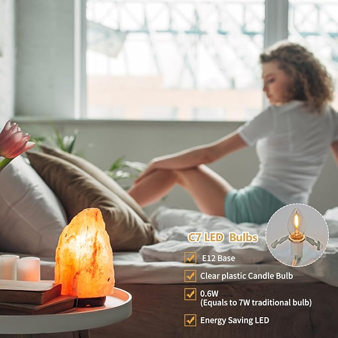 KGC 4 Pack Chainable Accessory Cord with C7 LED Light Bulb, 6 Ft Indoor Blow Mold Light Cord with Male and Female Plugs for Halloween Pumpkins Christmas Village Houses and Craft Projects Decoration