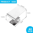 40 Pack Hurricane Window Clips, Silver Steel Hurricane Board-Up Clips Fits 1/2 inch Thick Plywood/Brick/Wood & Stucco, Used to Secure Plywood Hurricane Shutters