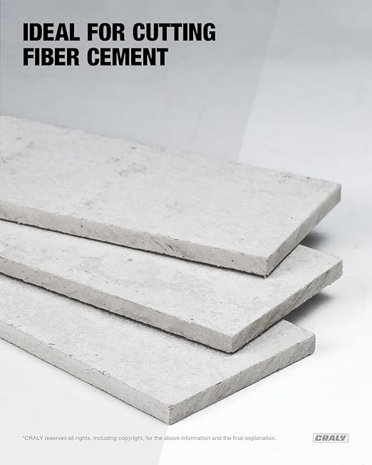 CRALY 7-1/4 Inch 4 Teeth Hardie Fiber Cement Circular Saw Blade, 5/8 Inch Arbor, Polycrystalline Diamond Tipped (PCD), Thin Kerf, Black Ice™ Coating, for Laminate Flooring, 3-Pack(C0704FC-3)