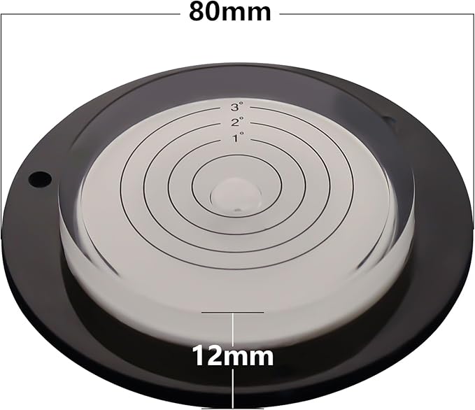 JYK 80x12mm Large Bubble Spirit Level with Screws Mounted,Domed Shape Multi-Directional Round Bubble Spirit Levels Measuring Tools